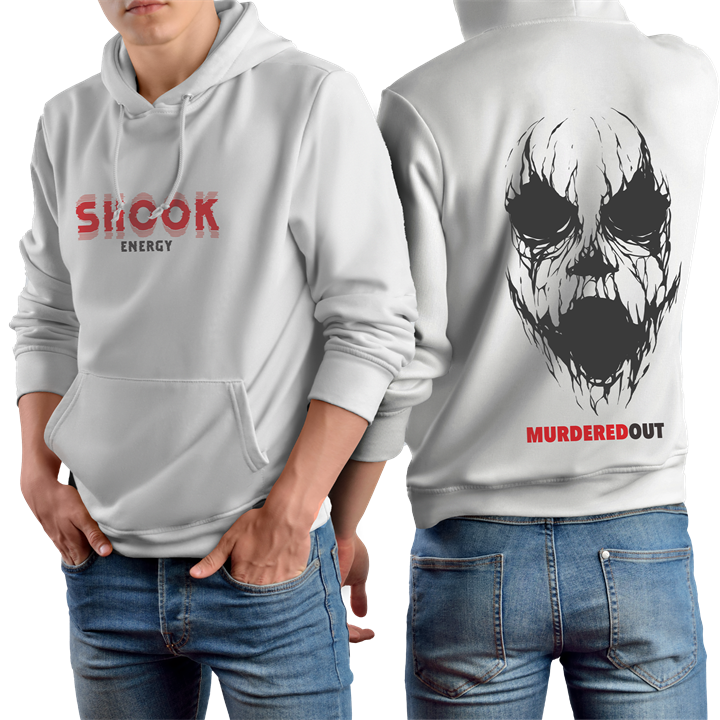 Murdered Out Shook Hoodie White