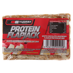 Vyomax Nutrition Protein Flapjacks 12x100g White Chocolate & Raspberry
